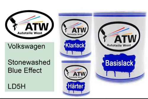 Volkswagen, Stonewashed Blue Effect, LD5H: 1L Lackdose + 1L Klarlack + 500ml Härter - Set, von ATW Autoteile West.